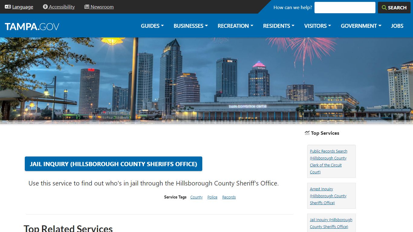 Jail Inquiry (Hillsborough County Sheriffs Office) | City of Tampa